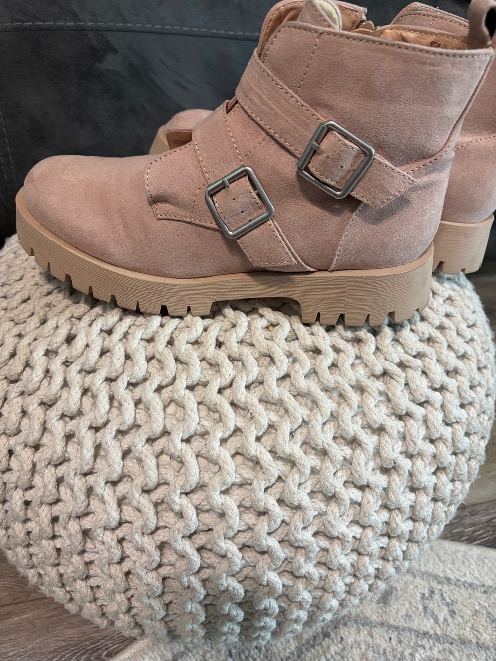 Journee Collection Taupe Double-Buckle Ankle Booties